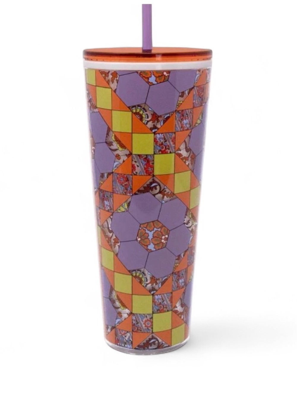 Vera Bradley Patterned: Marrakesh Patchwork Tall Tumbler Cup 24 ounces